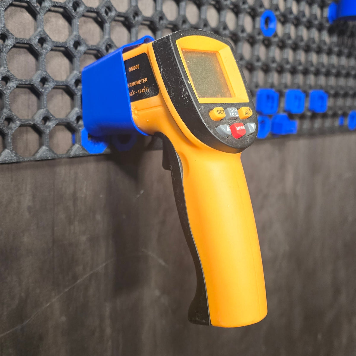 IR thermometer holster mounted on a Multiboard panel