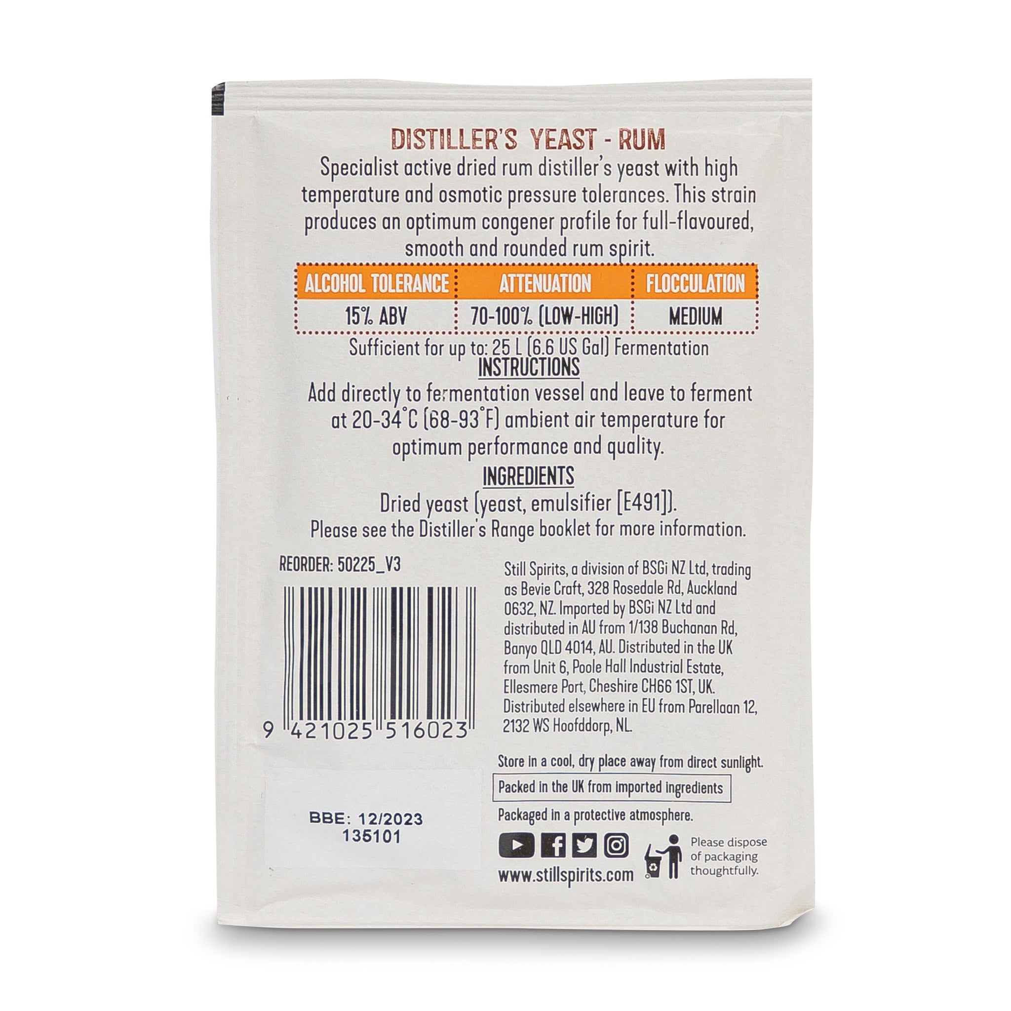 Still Spirits Distillers Yeast - Rum