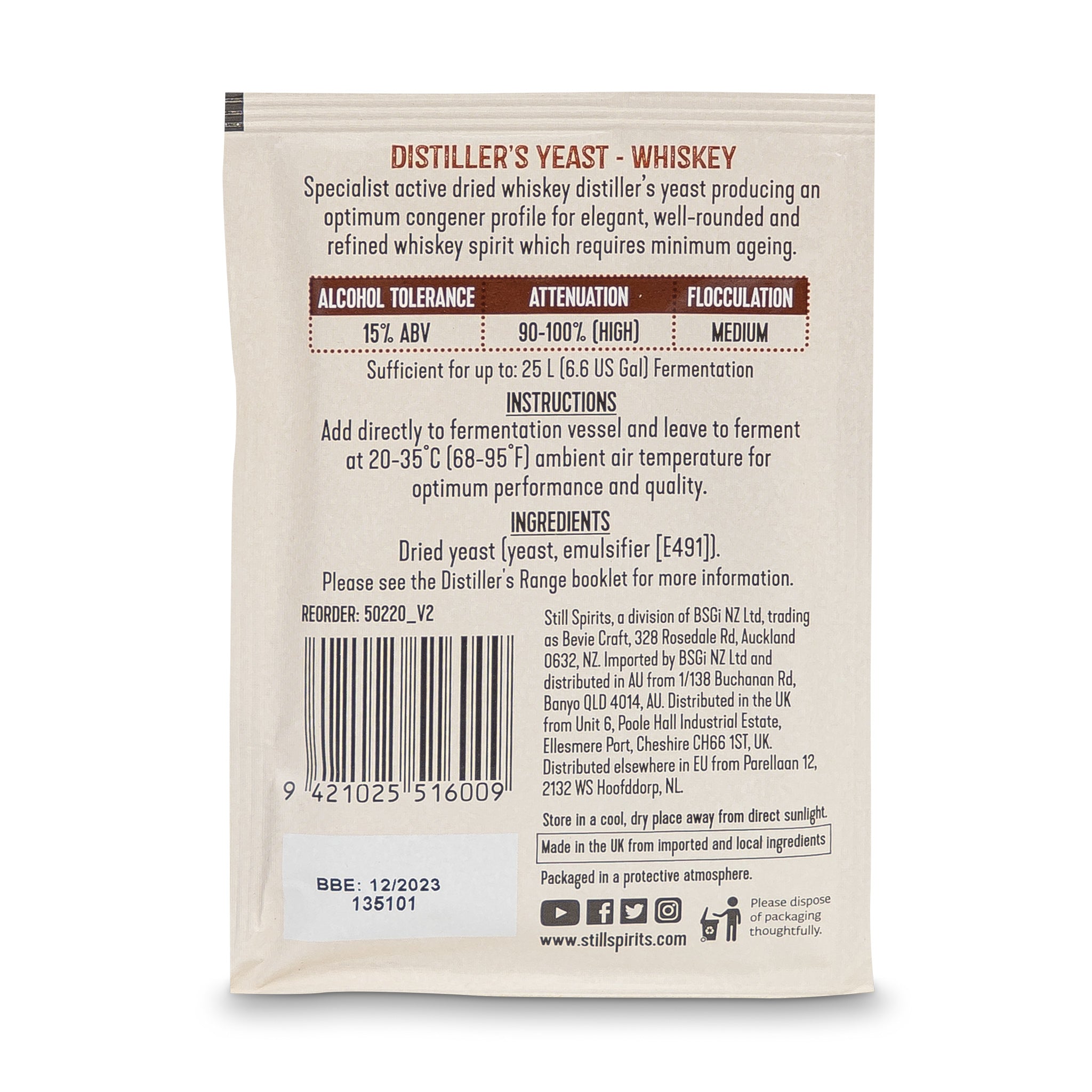 Still Spirits Distillers Yeast - Whiskey